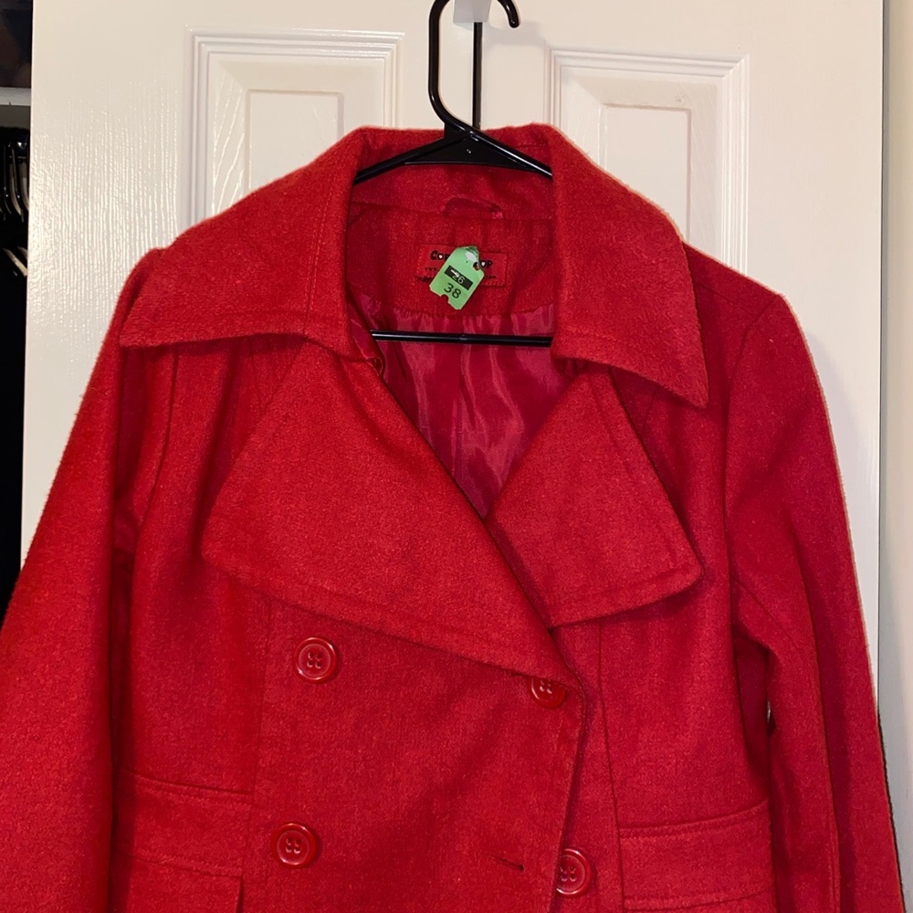 Red Peacoat - Size Medium